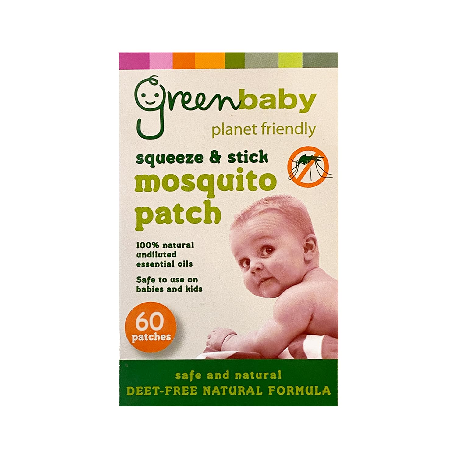 VIE Greenbaby Mosquito & Insect Protection Patches (60 Patches) | Squeeze & Stick, DEET-Free Natural Formula | Safe for Babies & Kids | Effective Protection Against Mosquitoes, Fleas & Biting Insects