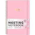 Meeting Notebook for Work Organization - 150+ Meeting Notes Notebook for Work, Work Notebooks for Women/Men, Meeting Planner (7”x10”)