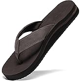 proutdor Men's Wide Flip Flop with Orthotic Arch Support Athletic Slide Thong Sandals for Men Soft Cushion Footbed
