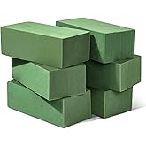 6 Pcs Floral Foam Blocks for Flower Arrangement (Larger Size 9” Lx4.3” Wx3” H) Wet and Dry Green Floral Foam for Wedding, Bir