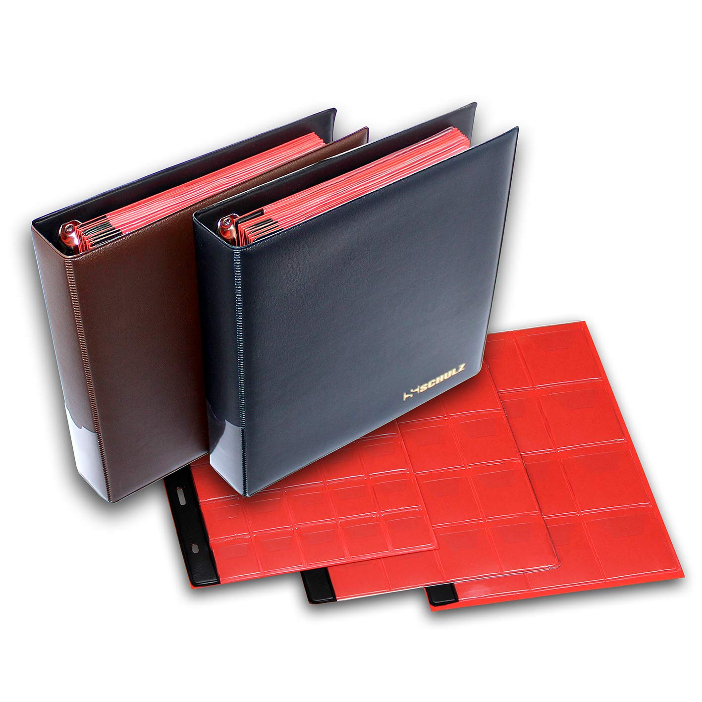 SCHULZ Coin Album 221 Book Forder Holder Binder Collection/Mix Pages £1, £2, 50p Olympic BURGUNDY