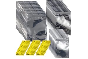 MOBUDY Antistatic Bags ESD Shielding Bag with Anti-Static Labels for Hard Drive SSD HDD Motherboard Video Card RAM Electronic Devices (30pc 3 Sizes ziplock)