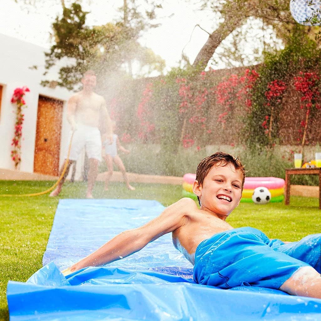 EPROSMIN Lawn Water Slides for Kids and Adults - 15.7 FT Giant Blow Up Slip and Slide with Sprinklers and Inflatable Crash Pad for Grass, Backyard, Water Games and Outdoor Toys with Family: Toys & Games