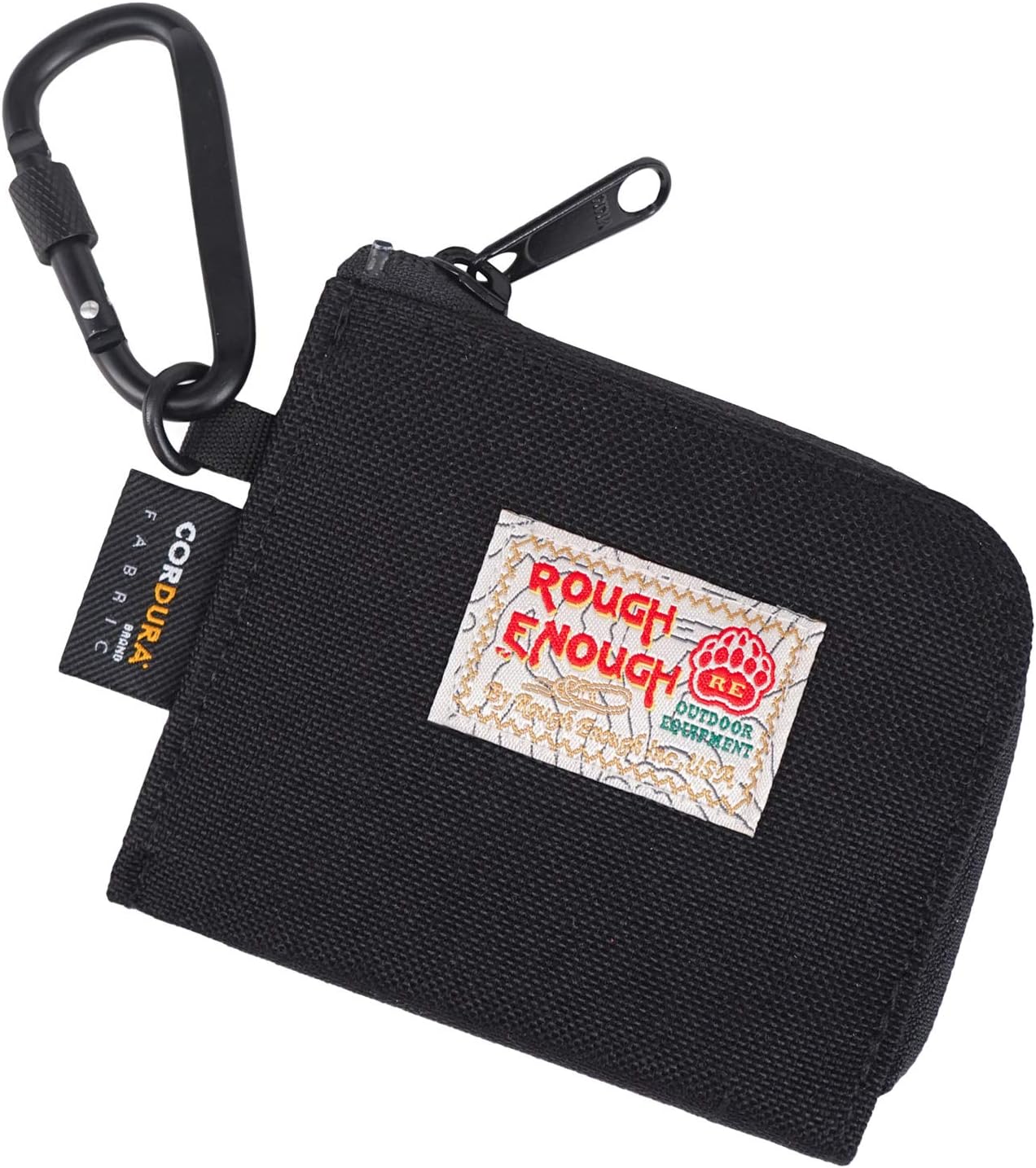 Rough Enough Cordura Polyester Small Mini M¨¹nze Bag Card Holder Coin Bag Wallet Purse Purse Minimalist for Boys Children Girls Black