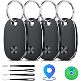 Tracker Tags-4 Pack, Bluetooth Tracker Works with Apple Find My APP (iOS Only), Keys Finder and Item Locator for Luggage, Backpack, Suitcases, Replaceable Battery, IP67 Waterproof weTag pro