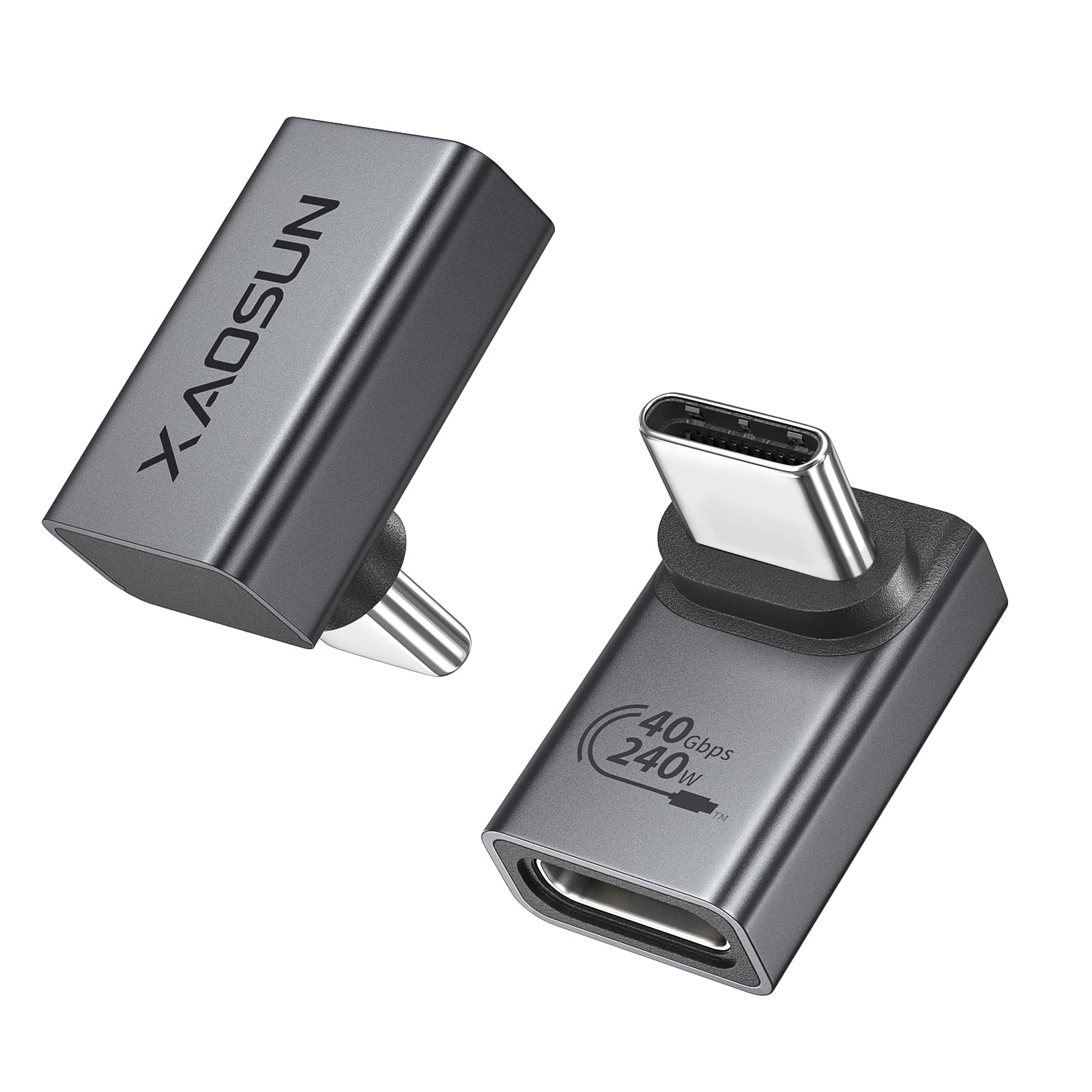 Photo 1 of XAOSUN 90 Degree USB C Adapter - Right Angle, 240W, 40Gbps, USB Type C Thunderbolt 4 Connector for MacBook, Phone, Rog Ally, Steam Deck, Switch, Tablet and More