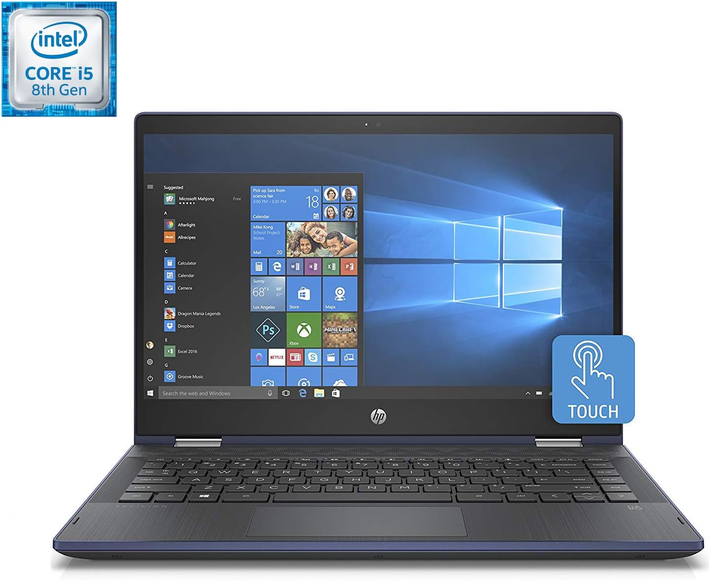 computador portatil hp azul