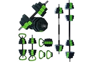 PeakPursuit 4-in-1 Adjustable Dumbbell Set, Weight Sets with Dumbbell/Barbell/Kettlebell/Push Up Stand, Octagon Adjustable Du