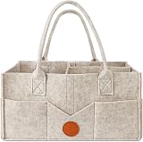 Maliton Nappy Caddy Newborn Essentials Diaper Organizer Khaki 15.3x9.3x7 in