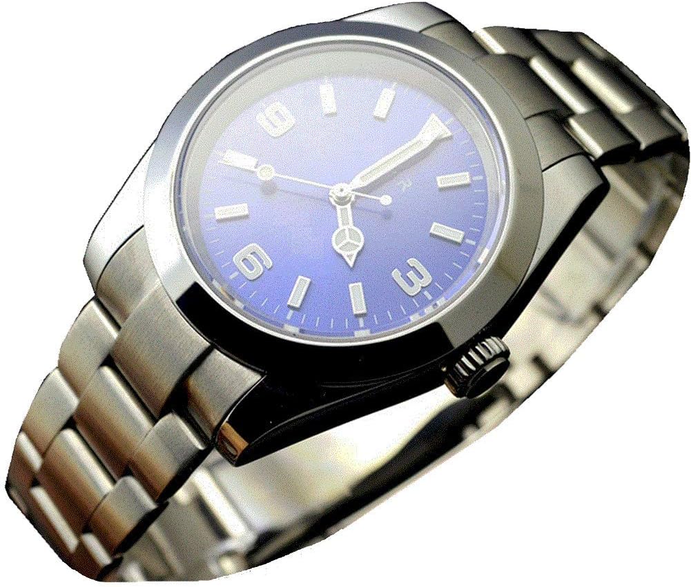 Tickwatch Parnis 39mm Blue Dial Automatic Mechanical Sapphire Crystal Stainless Steel Men's Mechanical Watch