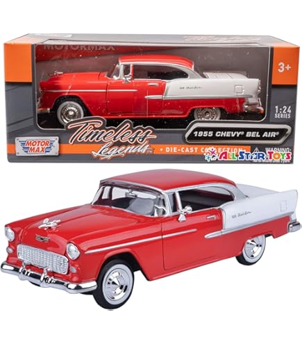 Amazon.com: 1955 Chevy Bel Air Convertible 1/18 Red : Arts, Crafts