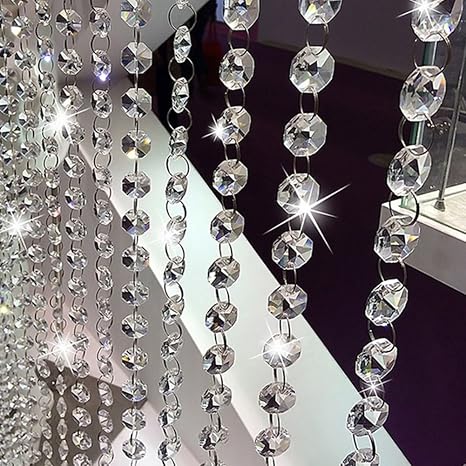 Amazon De Silber Perlen Turvorhang Kristall Girlande Glasperlen