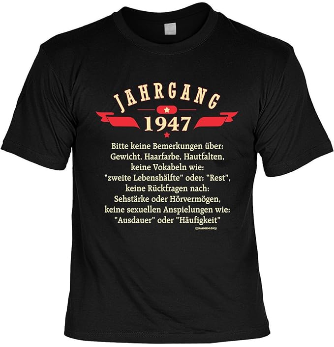 Lustige Sprüche Fun Tshirt Jahrgang 1947 Bitte Keine