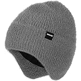 Wmcaps Fleece Lined Beanie with Earflap, Warm Thermal Knit Winter Hats for Men Women，Outdoor Stocking Cap