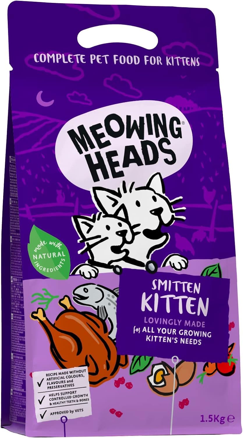 Meowing Heads Complete Dry Cat Food 1.5kg - Smitten Kitten - Vet Approved