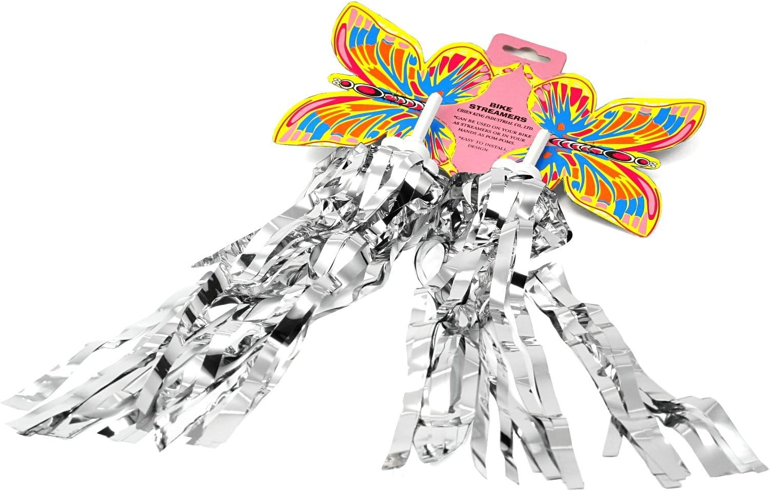 Bicycle/Streamer/Lenkerfransen Pom Poms (Silver/Chrome)