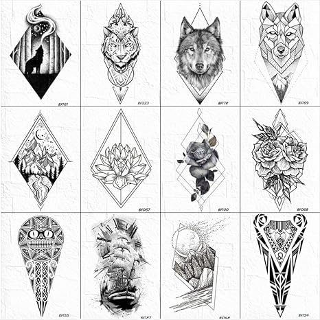 Yyydl Sticker Tatouage Temporaire Imperméable Géométrie