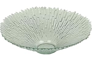 Biedermann & Sons Vintage Candleholders-Starburst Glass Bowl Floating Candle Holder, 11.75-Inch, Clear, 2 Count