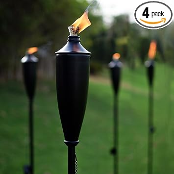 antorchas de jardin deco home juego de 4 negro