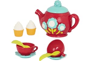 Battat – Musical Tea Set with 9 Pieces for Toddlers – Colorful Teapot, Cups, Saucers & Spoons – Play Kitchen Accessories for 