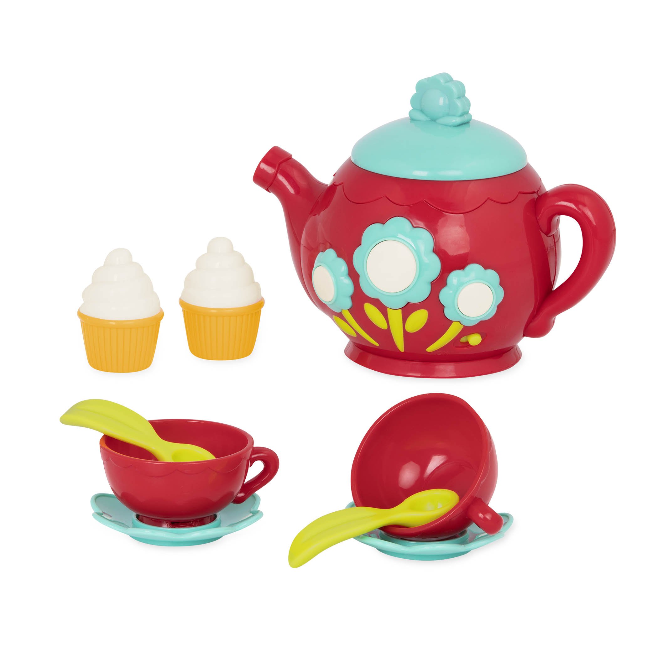 Battat – Musical Tea Set with 9 Pieces for Toddlers – Colorful Teapot, Cups, Saucers & Spoons – Play Kitchen Accessories for Imaginative Play — image 1