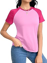 Remidoo Womens Color Block Short Sleeve T Shirt