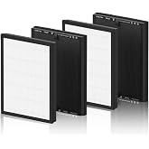 4 Pack HAP602 Replacement Filter Compatible with ECOSELF HAP602/ HAP602WF Air Purifier, Hepa Filter with Activated Carbon for Home