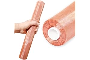 SZONEE Copper Screen Woven Mesh Screen 12.6 in x 24.6 ft, 99.9 Percent Pure Copper 40 Mesh, Cloth Fine Mesh