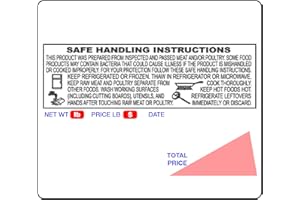 AQUOS Globe/Ishida Scale Label GL-4164, Safe Handling, UPC, 64 mm x 59 mm (2.520” x 2.323”), 625 Labels/Roll, 12 Rolls/Case Made in USA (12 Rolls)