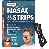 Nasal Strips for Snoring - Extra Strength Nose Strips for Breathing - Nose Tape for Sport, Work and Sleep - Anti Snoring Strips Help Stop Snoring (Black-60 PCS)