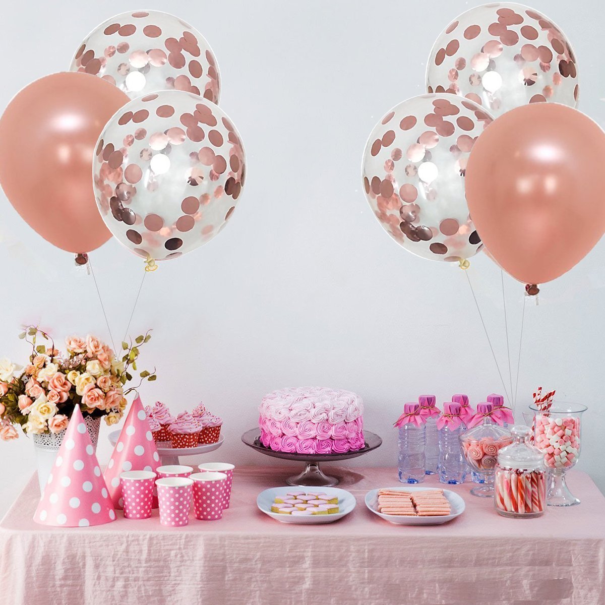 ShineU 36pcs Party Balloons Include 13pcs Happy Birthday Letters Foil Balloons, 3pcs Mylar Star Balloons, 5pcs Confetti Filled Balloons, 15pcs Latex Balloons, Perfect Decoration for Parties Birthday