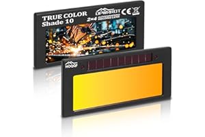 Shade 10 Auto Darkening Welding Lens 2x4 1/4, True Color Blue Welding Lens, Gold Welding Lens Replacement for Standard Weldin