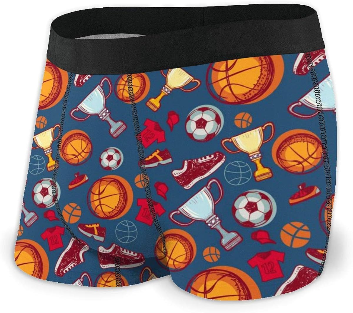 Adair Guy Mens Ultra Soft Underwear Trunk Soccer and Basketball Pattern