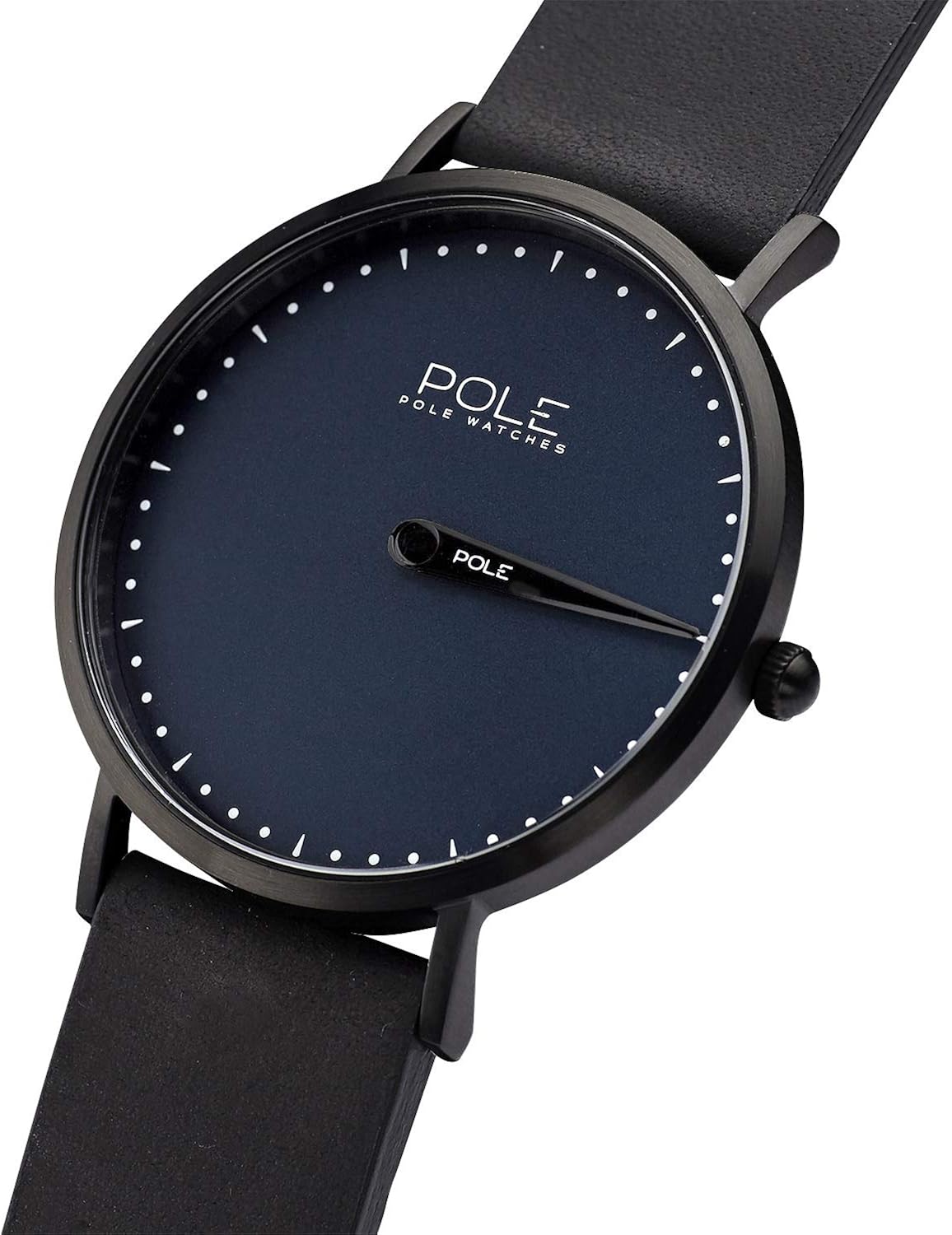POLE Watches Men's Quartz Analog Wrist Watch Blue and Leather Strap Black Model Classic Indigo C-1002AZ-NE07 - Image 3