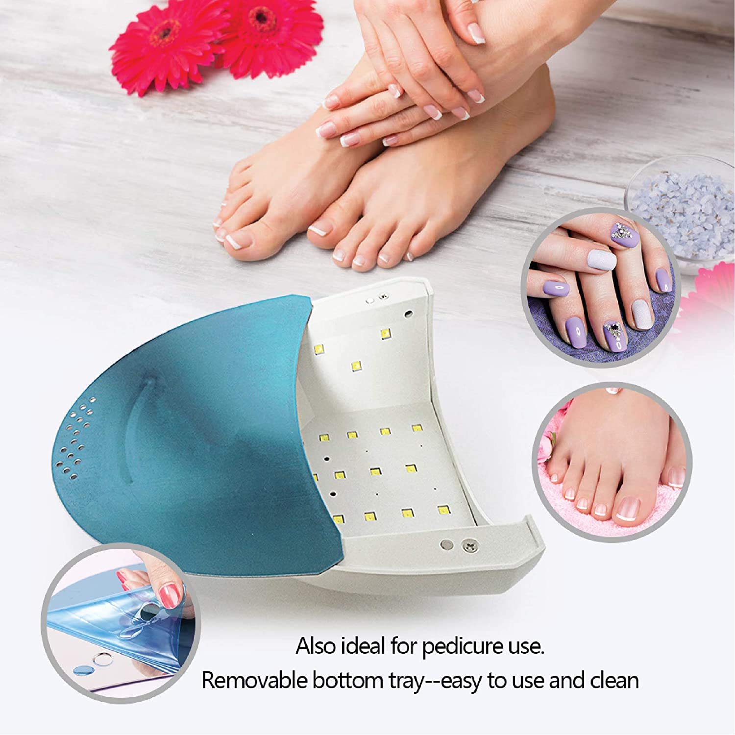 UV LED Nail Lamp, SUNUV Gel Nail Light for Nail Polish 48W UV Dryer with 3 Timers SUNone : Beauty
