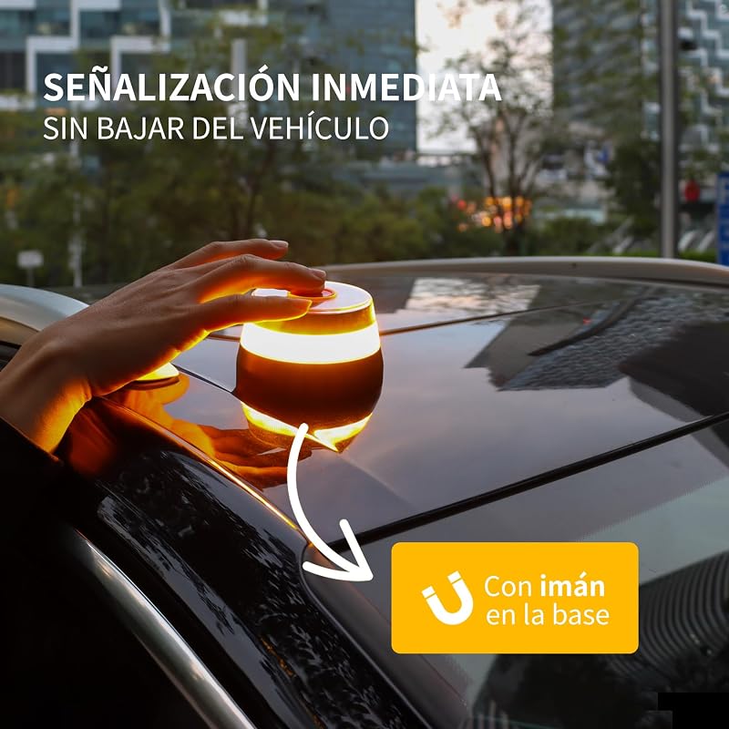 V16 Connectado Luz Emergencia Coche Homologado DGT,con SIM Telefónica y Datos,Baliza V16 Homologada DGT con Geolocalizador 3.0 + Funda Accesorios Coche,V16 con Geolocalización — foto 3 de 8