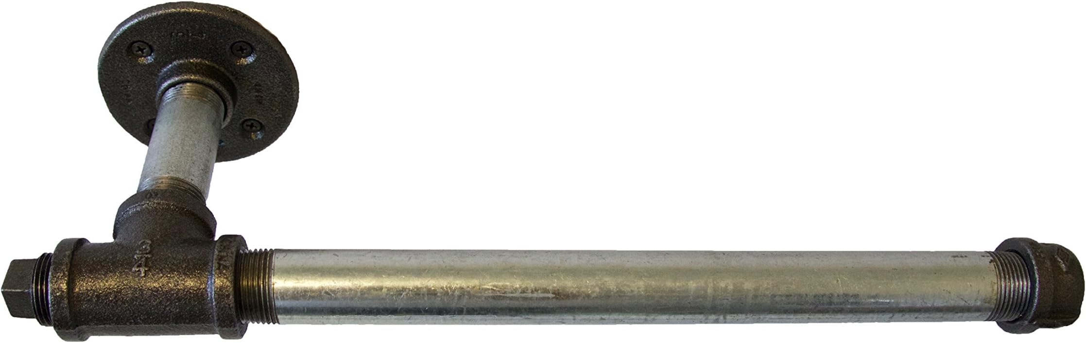 SOLO MTN 3/4 inch Industrial Pipe Paper Towel Holder Wall Mount (graphite/galvanized)