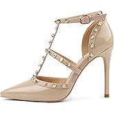 Eithy Women's Slingbacks Mid High Heels Pointy Toe Buckle Summer Shoes Party Daily Wear Evening Sandals
