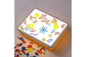 PreTrans Kids Light Box – Sensory Light Table for Kids, Artist Tracing Light Box, LED Light Up Sensory Table (Yellow)