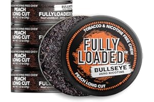 FULLY LOADED BULLSEYE Fully Loaded Chew - 5 Pack - Tobacco and Nicotine Free Peach Flavored Chew