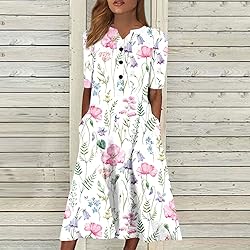 House Dress for Women Elderly Women's 2024 Casual