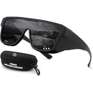 FEISEDY Fit Over Glasses Polarized Sunglasses for Men Women B0456 | Oversized Square Sports Sun Glasses with Side Shields Win