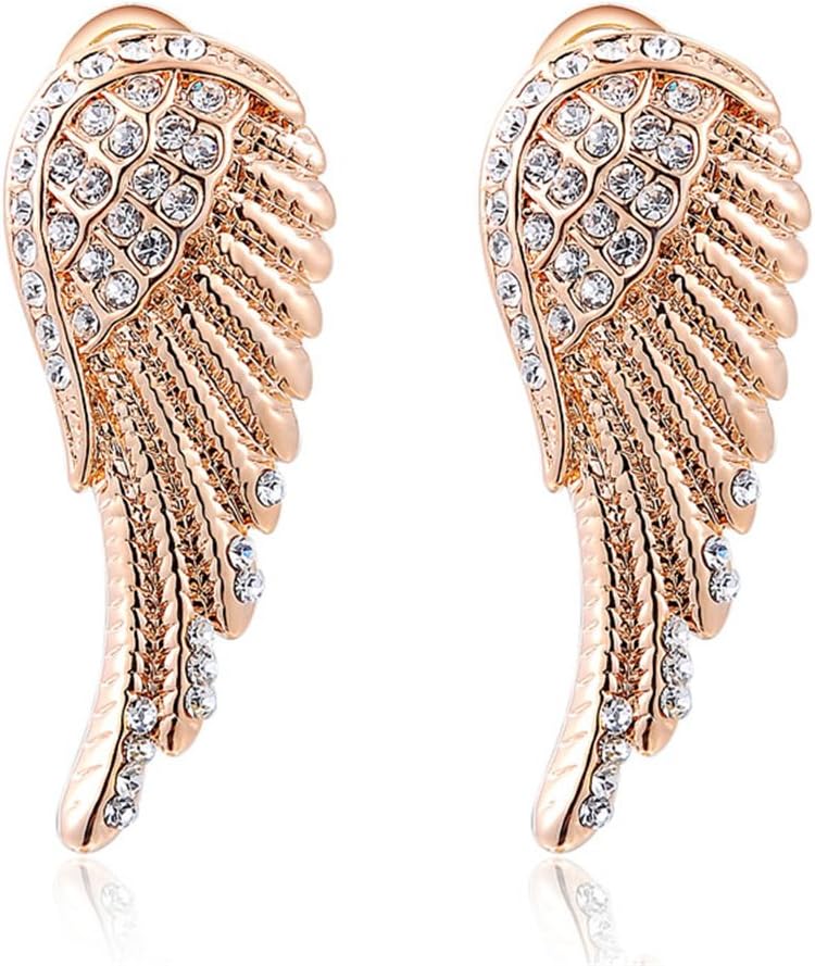 TIDOO Jewelry Fashion Wing Of Angle Earrings Platinum Gold Plated Genuine Austrian Crystal And Cubic Zicons 100% Man-made Trendy Elegance Dangler Earring Stud Clip Drop For Women,Hot,Best Gift For Lover Party Wedding Anniversary Engagement Valentine's Day And Christmas