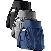 CADMUS 2 in 1 Women's 5'' Workout Athletic Gym Running Shorts for Women Phone Pockets