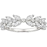 Wuziwen Marquise Moissanite Wedding Bands for Women Eternity Ring Engagement Rings for Her D Color VVS1 925 Sterling Silver