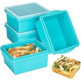 Xomoo 2 Cup Silicone Freezer Trays with Lids, Silicone Soup Freezer Molds - Leakproof, BPA-Free, Stackable, Microwave & Dishwasher Safe, Perfect for Soups, Sauces, Meal Prep, and Baked Goods - 4 Pack