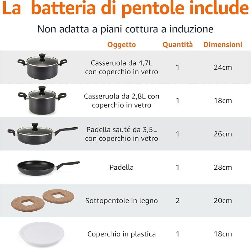 Set di pentole e padelle in ceramica impilabili, antiaderenti, 10 pezzi, salvaspazio — foto 4 di 6