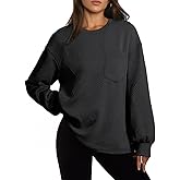 Dokotoo Womens Sweatshirt 2025 Casual Lightweight Soft Crew Neck Loose Tops with Pocket