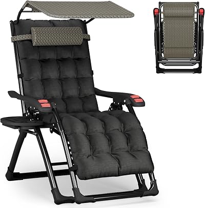 ATORPOK SHOP Zero Gravity Chair with Canopy Shade and Tray