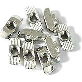 Abeicy 1/4"-20 Threaded Standard Steel Drop in T-Nut, Drop-in T-Nuts Accessory Hardwares for 15 40 Series Aluminum Extrusion 